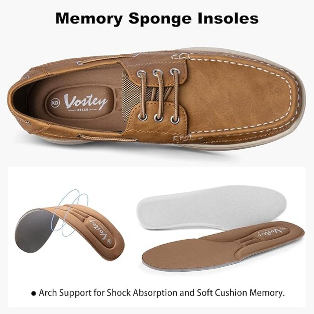 NWT Vostey Milan Loafers  Slip-ons Boat Shoes Men Comfortable Casual Loafers